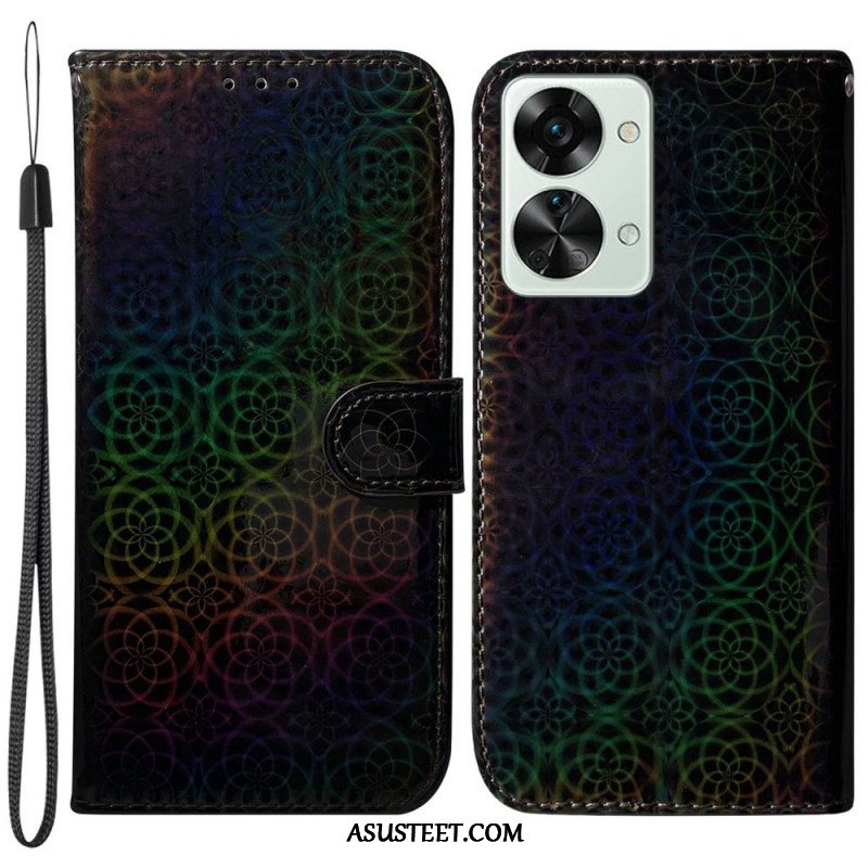 Kotelot OnePlus Nord 2T 5G Suojaketju Kuori Strappy Geometriset Kukat