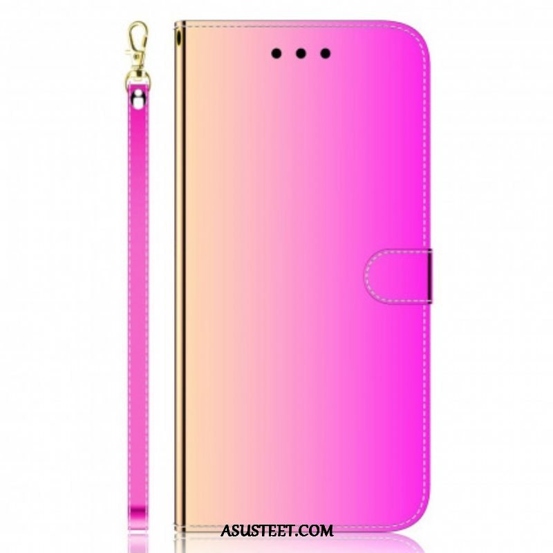 Kotelot Oppo A54 5G / A74 5G Keinonahkainen Peilin Kansi