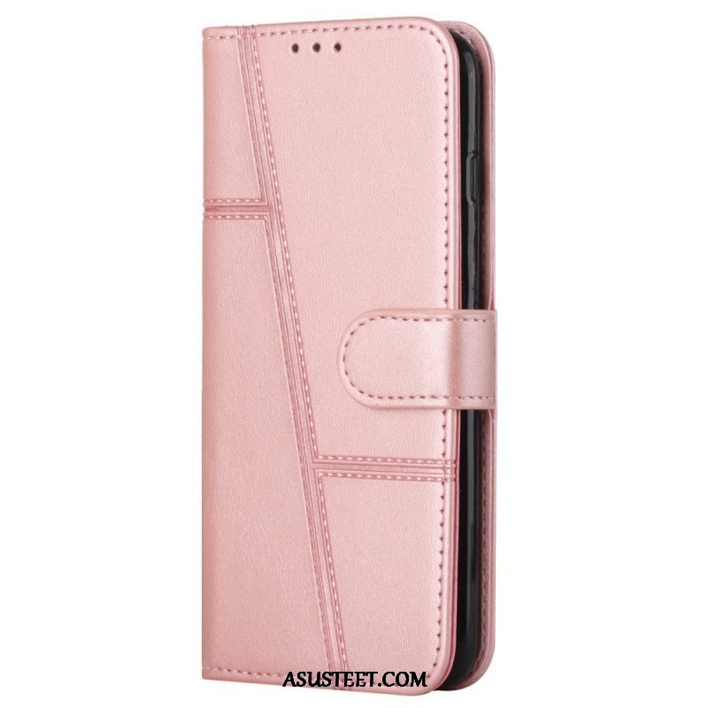 Kotelot Samsung Galaxy A13 5G / A04s Suojaketju Kuori Strappy Geo Leather Effect