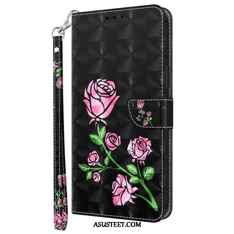 Kotelot Samsung Galaxy A14 / A14 5G Suojaketju Kuori Strap Roses