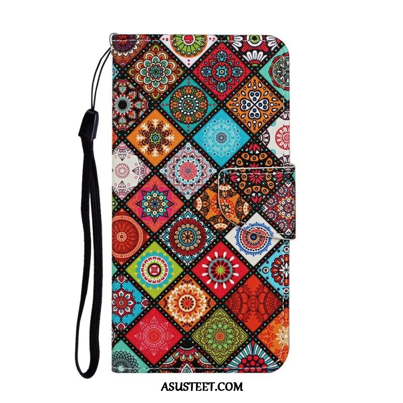 Kotelot Samsung Galaxy A54 5G Patchwork Kaulanauhalla