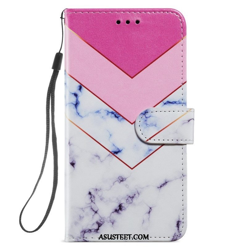 Kotelot Samsung Galaxy A54 5G Suojaketju Kuori Strappy Style Marble