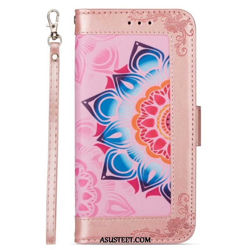 Kotelot Samsung Galaxy S22 5G Suojaketju Kuori Strappy Mandala Koristelu