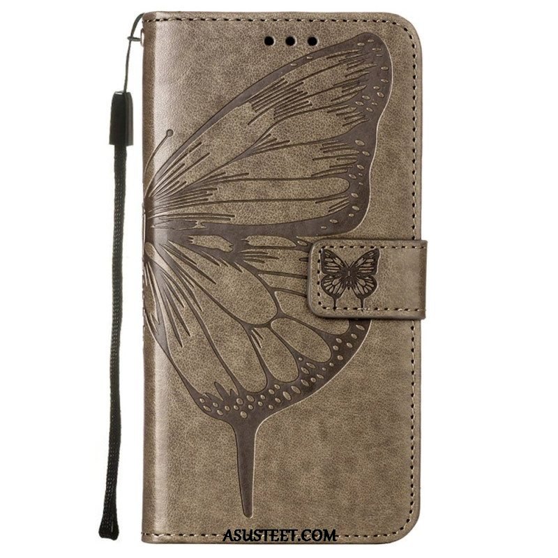 Kotelot Samsung Galaxy S23 5G Butterfly Design Kaulanauhalla