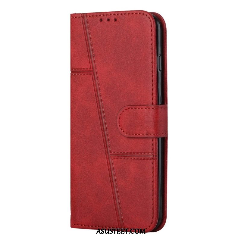 Kotelot Samsung Galaxy S23 5G Suojaketju Kuori Strappy Geometric Leather Style