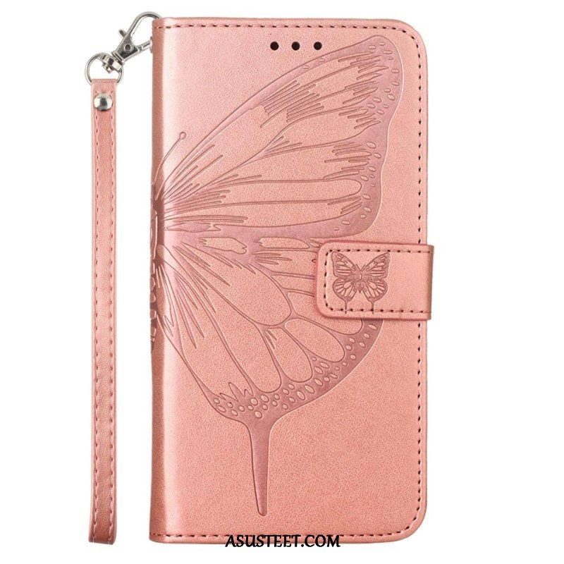 Kotelot Xiaomi 13 Lite Butterfly Design Kaulanauhalla