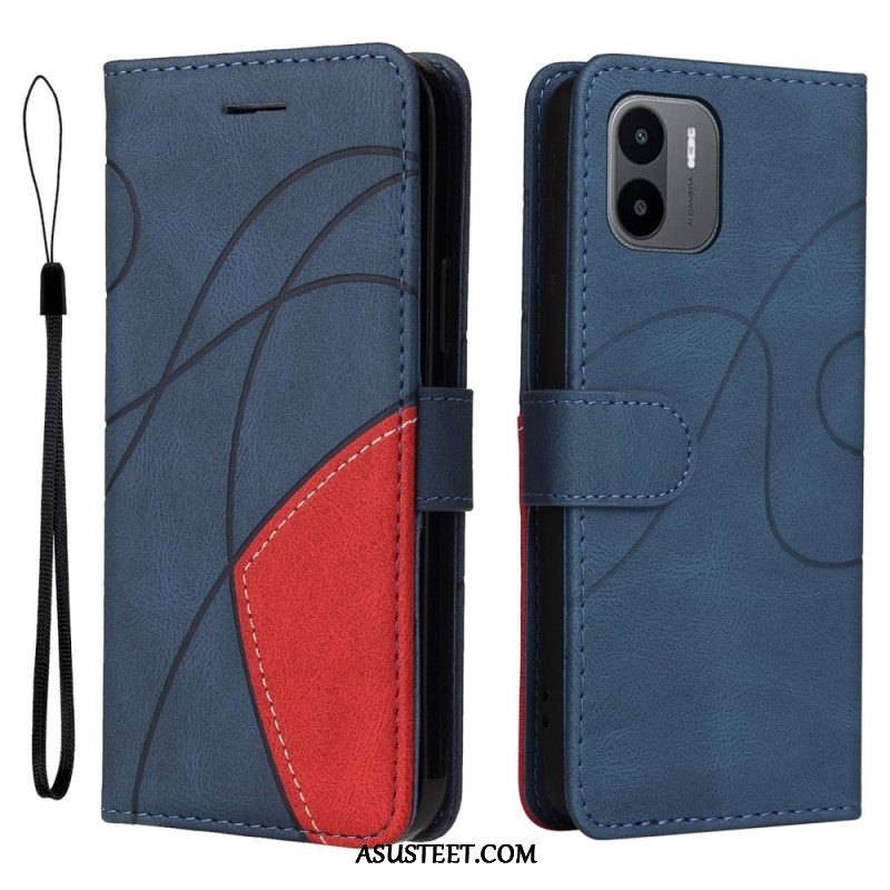 Kotelot Xiaomi Redmi A1 Kaksisävyinen Signature Faux Leather