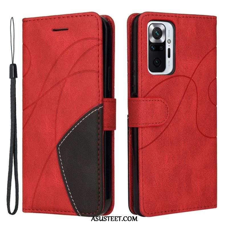 Kotelot Xiaomi Redmi Note 10 Pro Kaksisävyinen Signature Faux Leather