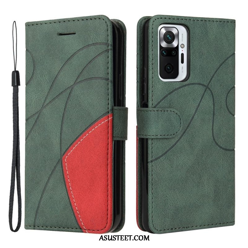 Kotelot Xiaomi Redmi Note 10 Pro Kaksisävyinen Signature Faux Leather