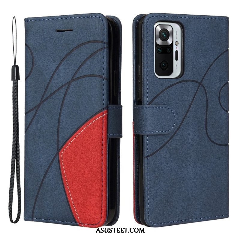 Kotelot Xiaomi Redmi Note 10 Pro Kaksisävyinen Signature Faux Leather