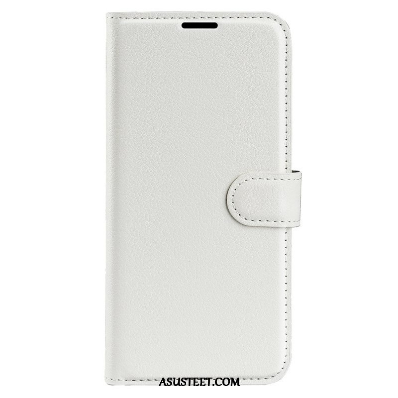 Kotelot iPhone 15 Classic Litchi Faux Leather