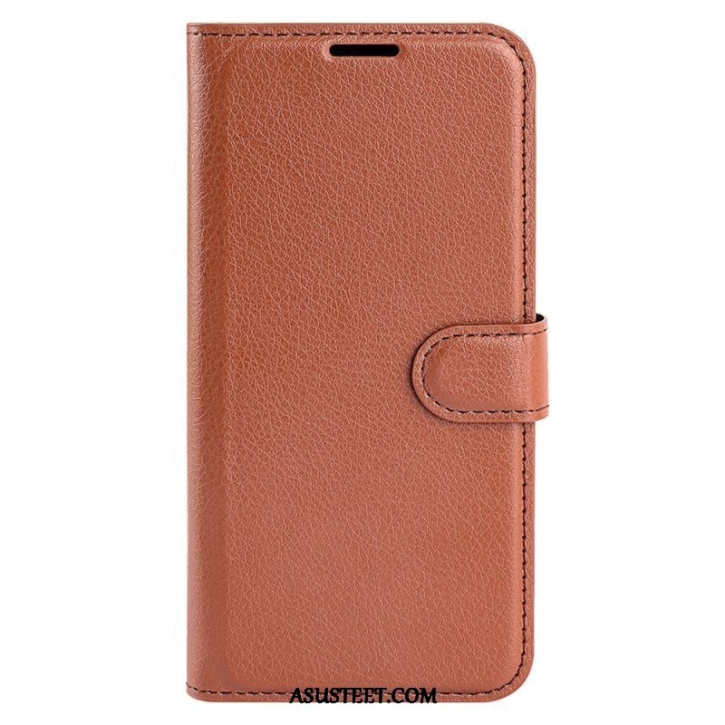 Kotelot iPhone 15 Classic Litchi Faux Leather