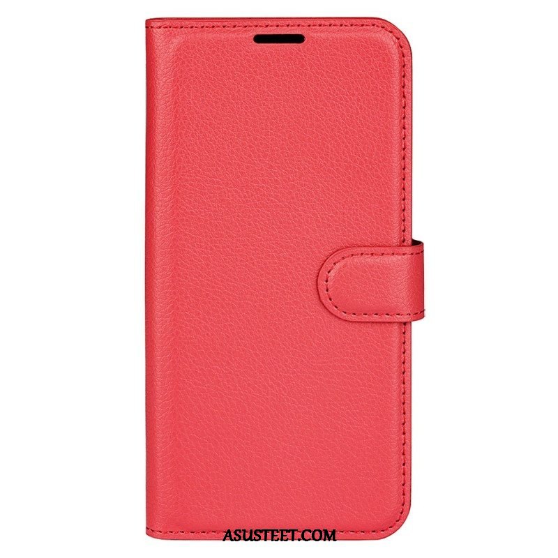 Kotelot iPhone 15 Plus Classic Litchi Faux Leather