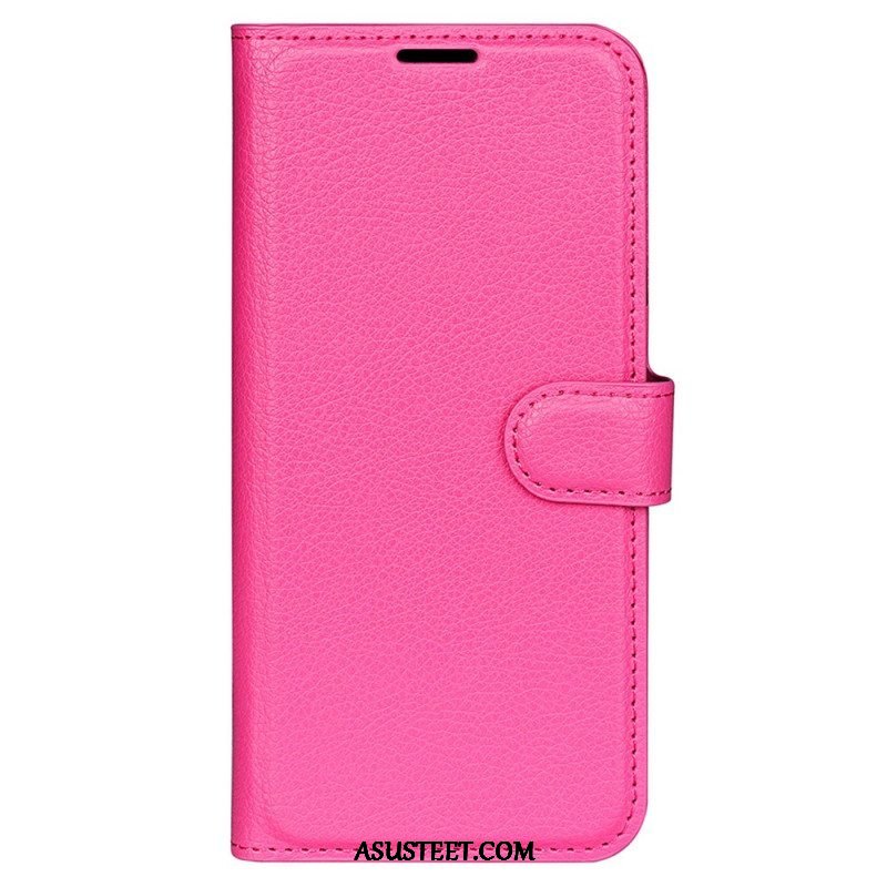 Kotelot iPhone 15 Pro Max Classic Litchi Faux Leather