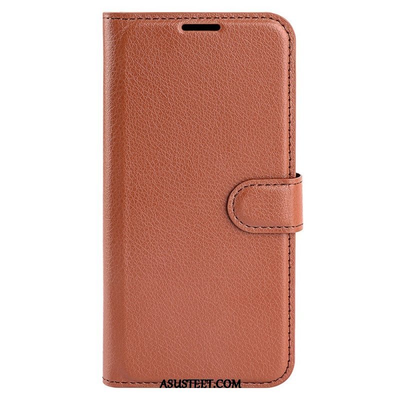 Kotelot iPhone 15 Pro Max Classic Litchi Faux Leather