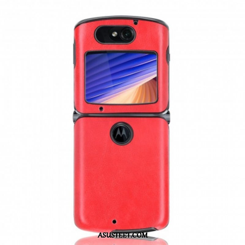 Kuori Motorola Razr 5G Litsi Tekonahkaa