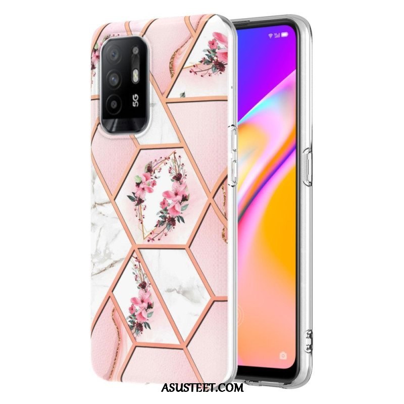 Kuori Oppo A94 5G Värikäs Geometrinen Marmori