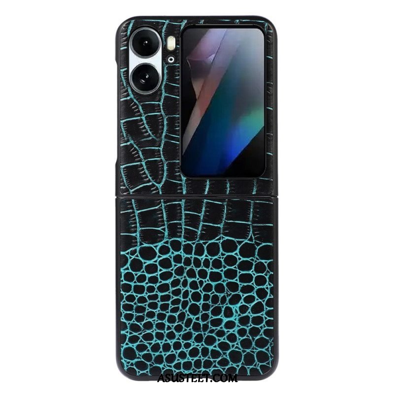 Kuori Oppo Find N2 Flip Kotelot Flip Aito Crocodile Skin Style -nahka