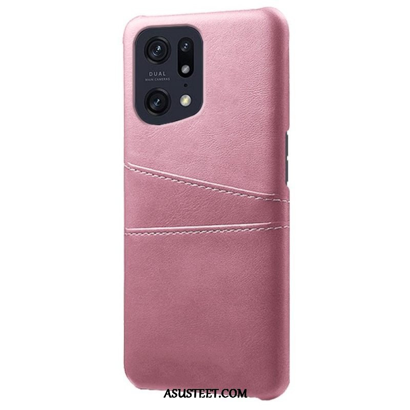 Kuori Oppo Find X5 Pro Nahkainen Tehostekorttikotelo