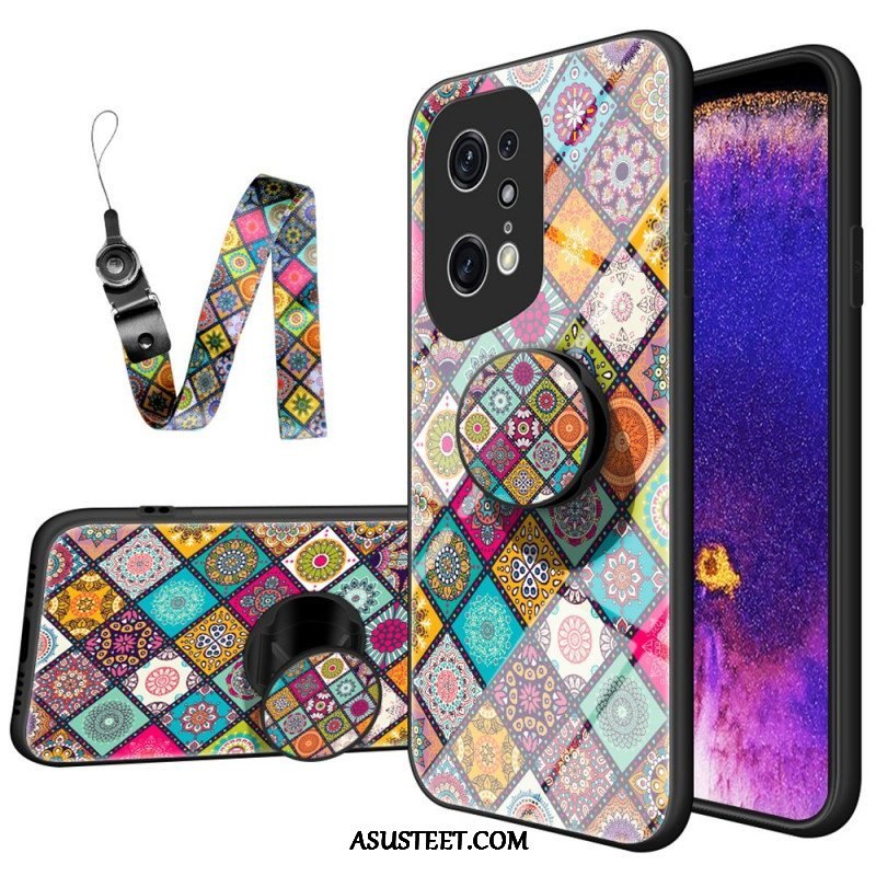 Kuori Oppo Find X5 Pro Patchwork Magneettipidike