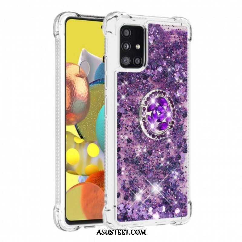 Kuori Samsung Galaxy A51 5G Paljetteja Rengastuella