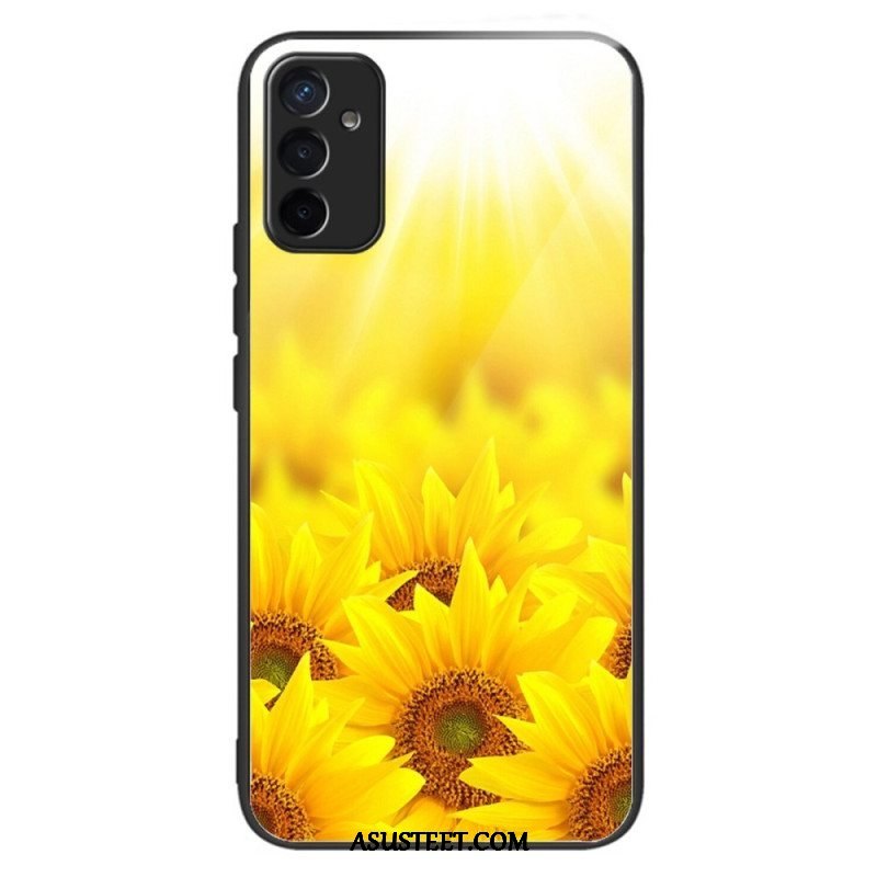 Kuori Samsung Galaxy M13 Karkaistu Lasi Auringonkukat