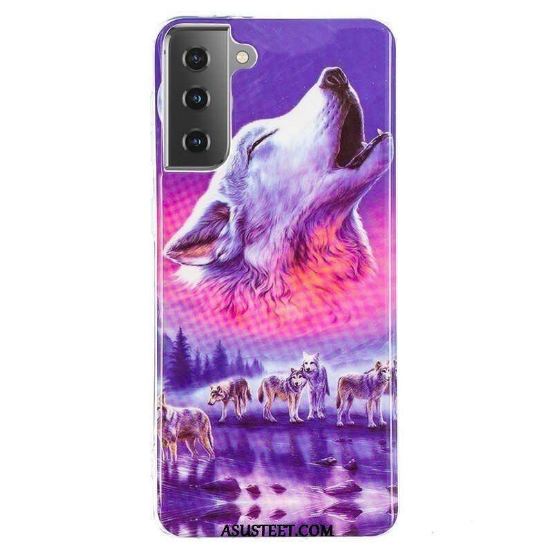 Kuori Samsung Galaxy S21 5G Fluoresoiva Wolf-sarja