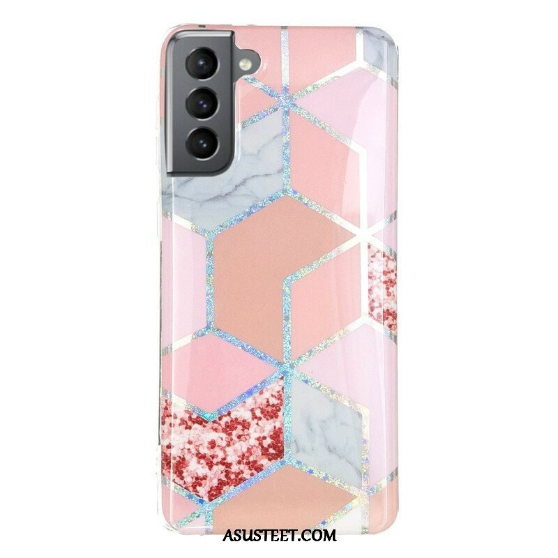 Kuori Samsung Galaxy S21 FE Glitter Design Marble