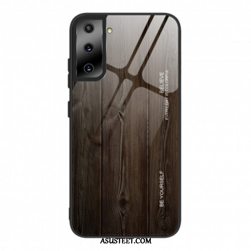 Kuori Samsung Galaxy S21 Plus 5G Wood Design Karkaistu Lasi