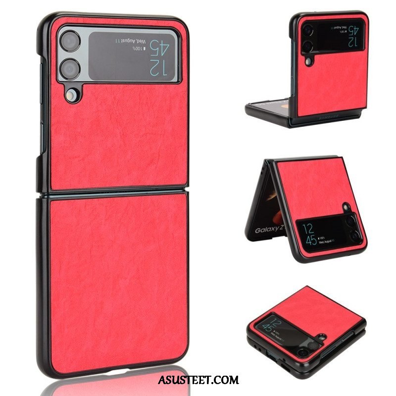 Kuori Samsung Galaxy Z Flip 4 Kotelot Flip Leather Effect Pehmeys