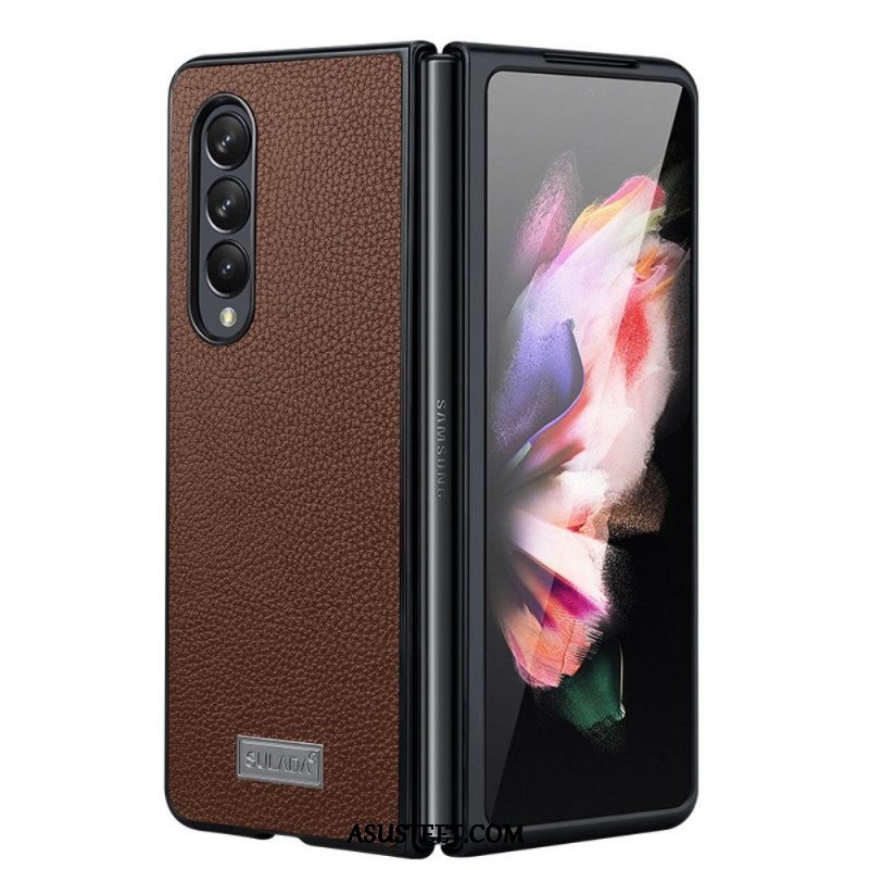 Kuori Samsung Galaxy Z Fold 3 5G Litsi-nahkatyylinen Sulada