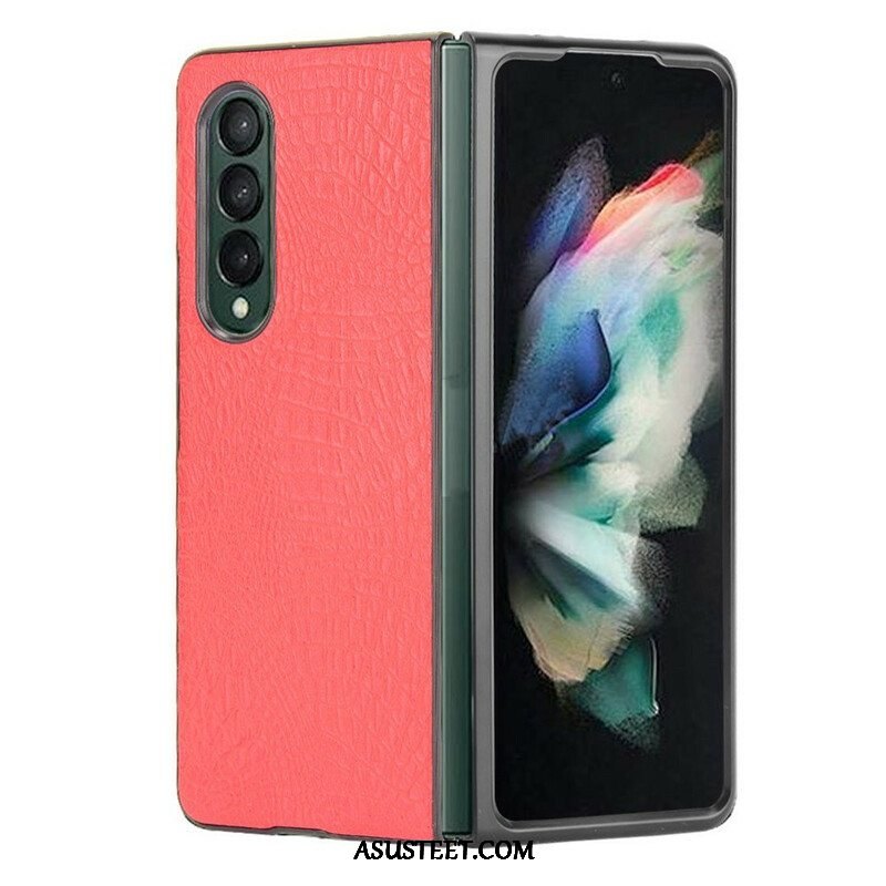 Kuori Samsung Galaxy Z Fold 3 5G Tekokrokotiilin Nahkaa