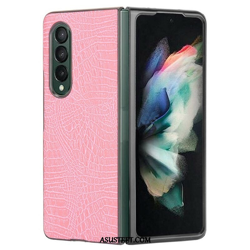 Kuori Samsung Galaxy Z Fold 3 5G Tekokrokotiilin Nahkaa