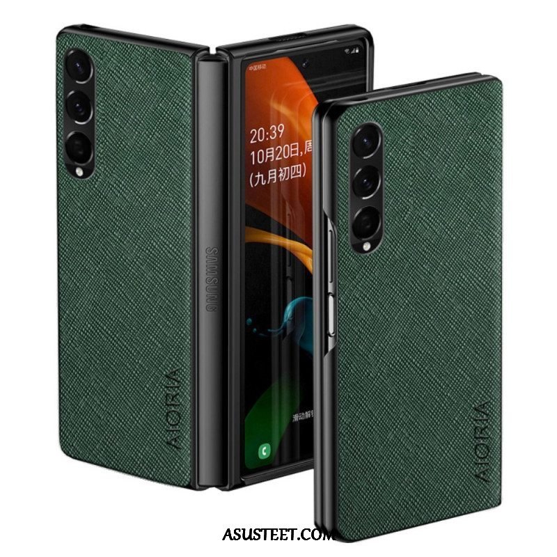 Kuori Samsung Galaxy Z Fold 4 Aioria Keinonahka Kudottu Rakenne