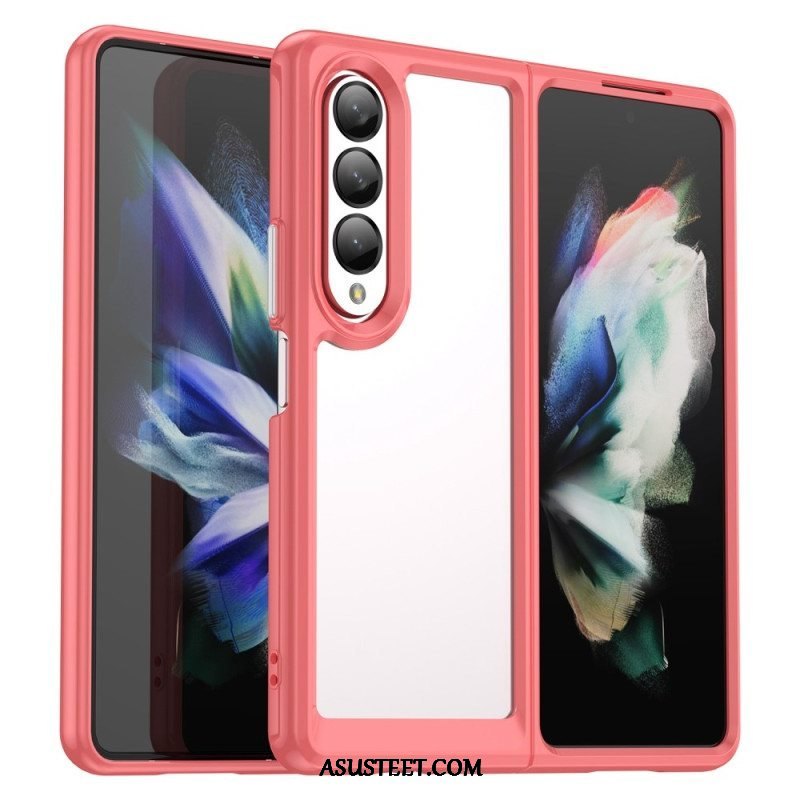 Kuori Samsung Galaxy Z Fold 4 Läpinäkyvät Värilliset Reunat