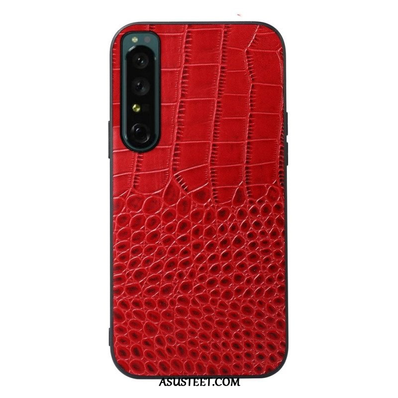 Kuori Sony Xperia 1 IV Aito Crocodile Texture -nahka