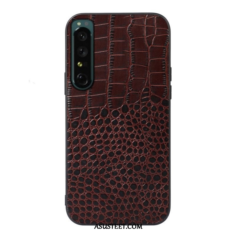 Kuori Sony Xperia 1 IV Aito Crocodile Texture -nahka