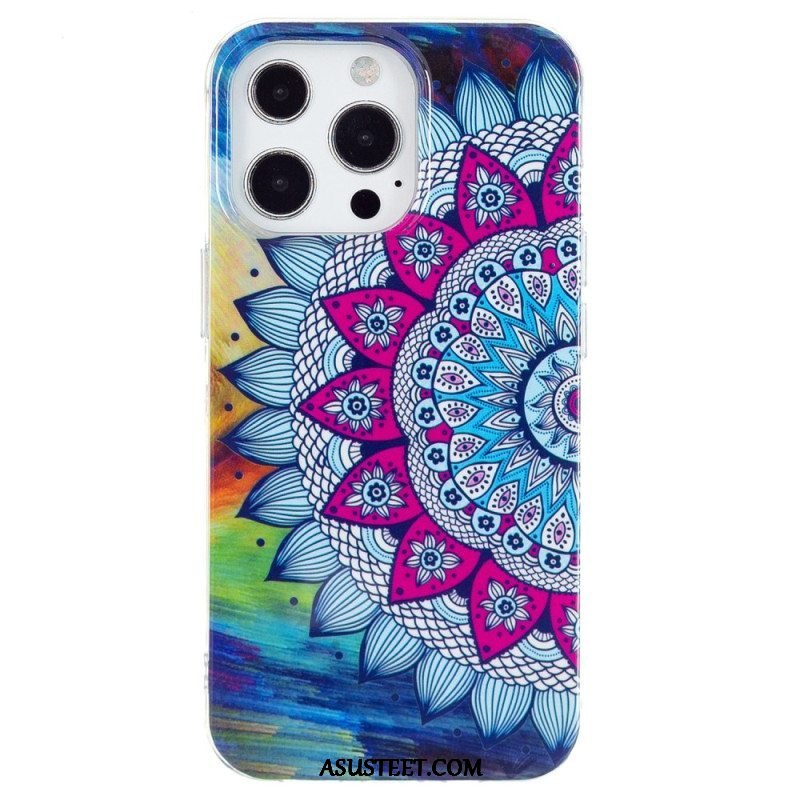 Kuori iPhone 15 Pro Fluoresoiva Mandala