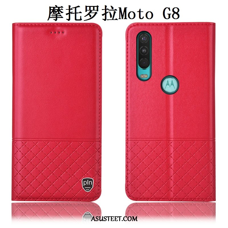 Moto G8 Kuoret Murtumaton Aito Nahka All Inclusive Suojaus Puhelimen