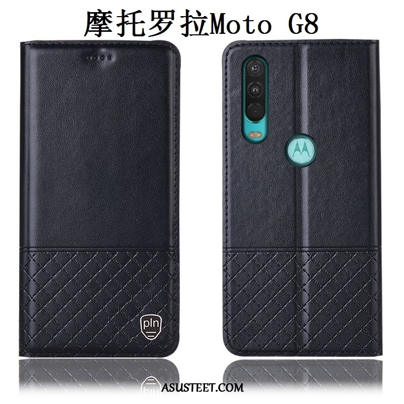 Moto G8 Kuoret Murtumaton Aito Nahka All Inclusive Suojaus Puhelimen