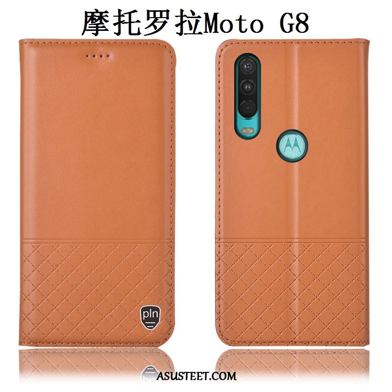 Moto G8 Kuoret Murtumaton Aito Nahka All Inclusive Suojaus Puhelimen