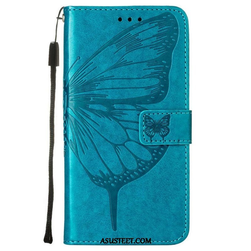 Nahkakotelo Moto E40 / E30 / E20 Butterfly Design