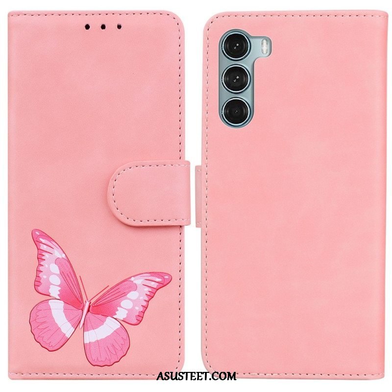 Nahkakotelo Moto G200 5G Skin Touch Butterfly