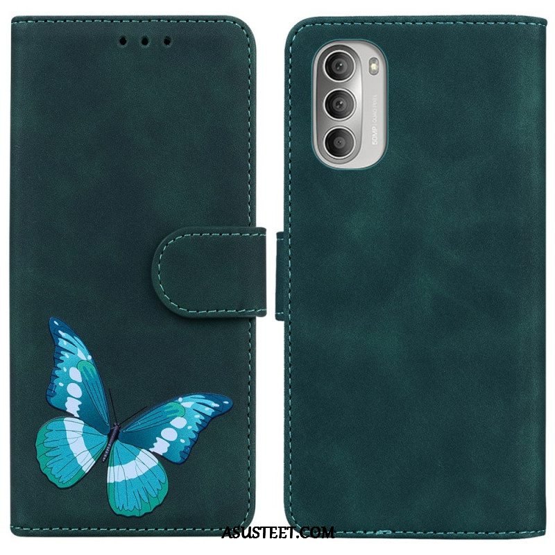 Nahkakotelo Moto G51 5G Skin Touch Butterfly