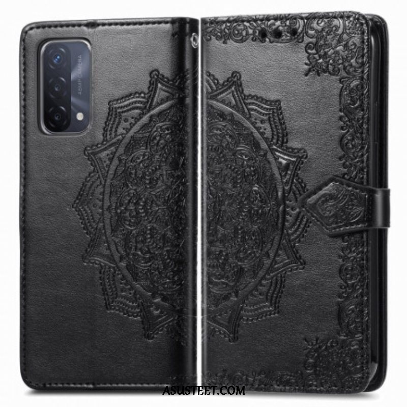 Nahkakotelo Oppo A54 5G / A74 5G Mandala Keskiaika