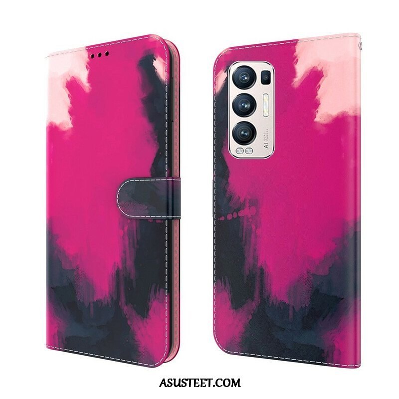 Nahkakotelo Oppo Find X3 Neo Abstrakti Värikäs