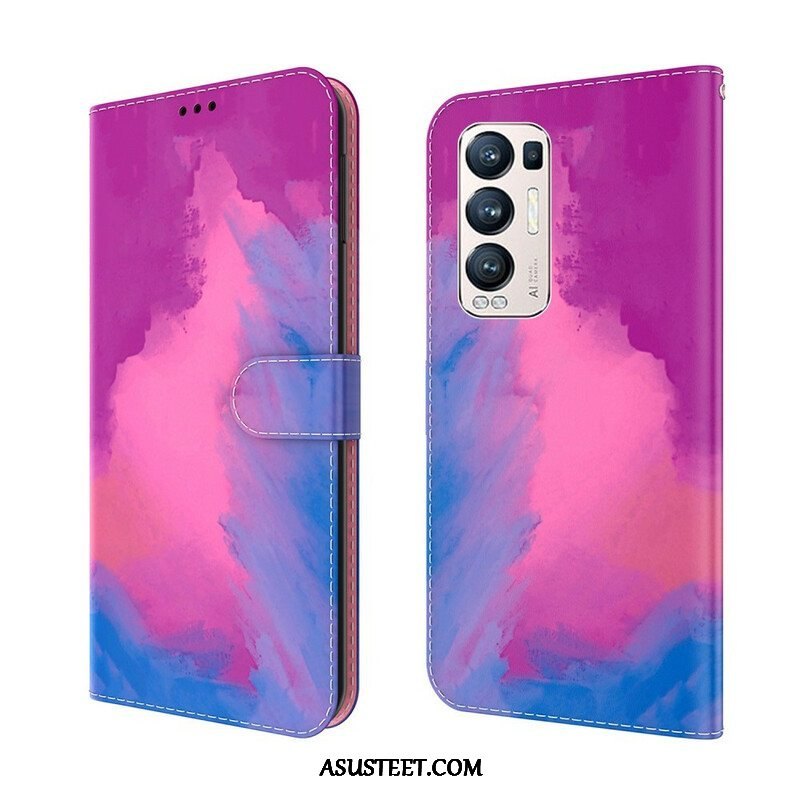 Nahkakotelo Oppo Find X3 Neo Abstrakti Värikäs