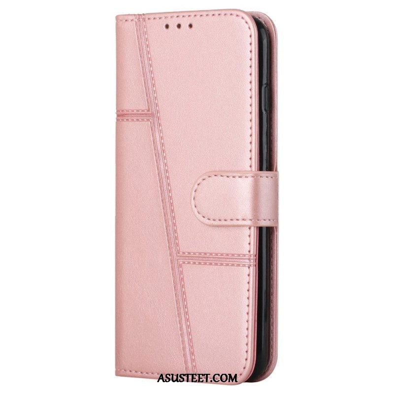 Nahkakotelo Oppo Reno 8 Suojaketju Kuori Strappy Geometric Leather Effect