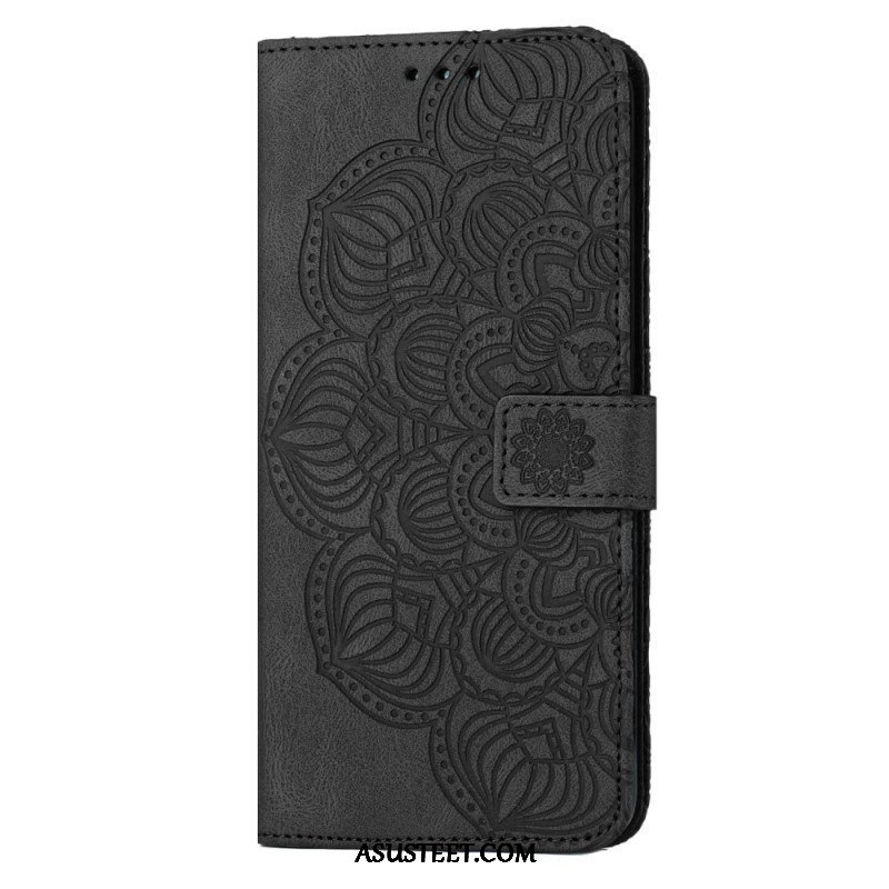 Nahkakotelo Samsung Galaxy S23 5G Suojaketju Kuori Strappy Mandala