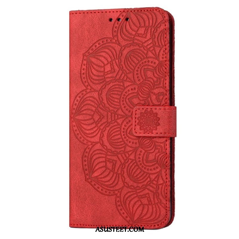 Nahkakotelo Samsung Galaxy S23 5G Suojaketju Kuori Strappy Mandala